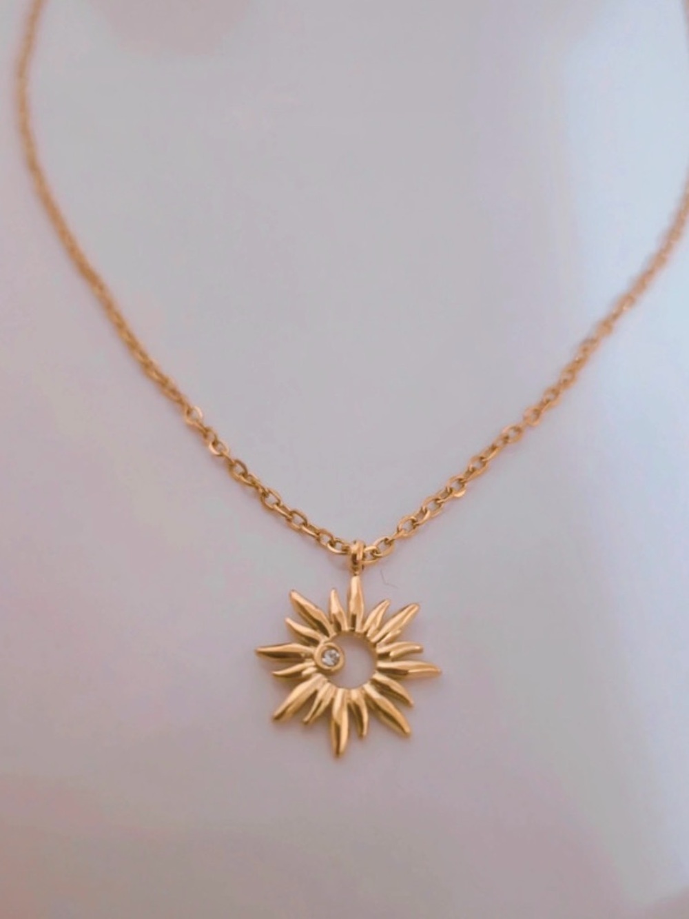Gold Sunburst Pendant Necklace - Women's Jewelry - Picture 2 of 3